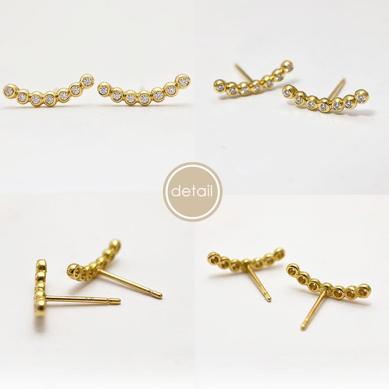 K18ダイヤモンドラインピアス0028