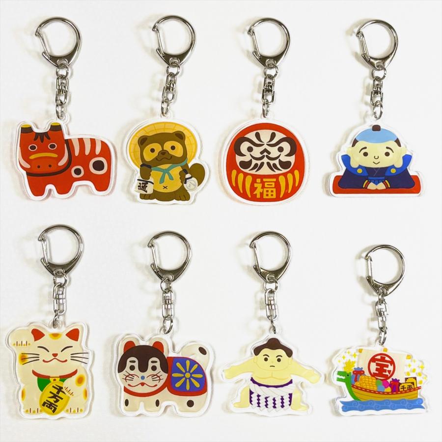 日本の縁起物 アクリルキーホルダー アクキー 〈招き猫〉 : FLAGS