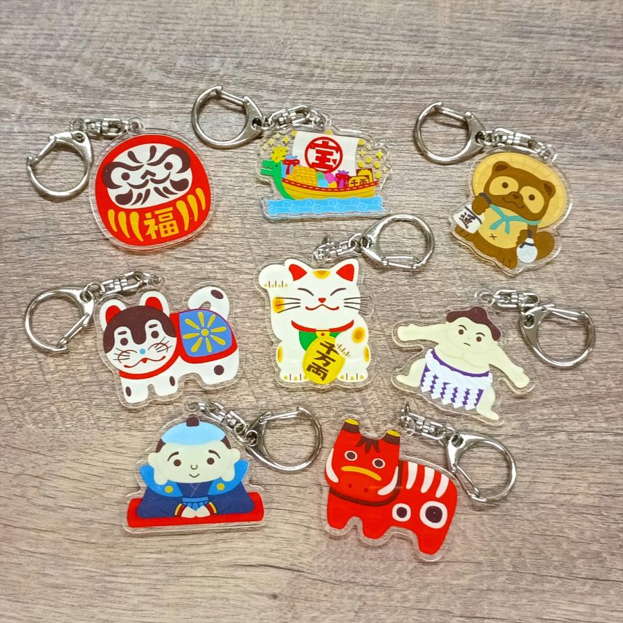 日本の縁起物 アクリルキーホルダー アクキー 〈招き猫〉 : FLAGS