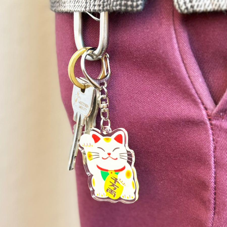 日本の縁起物 アクリルキーホルダー アクキー 〈招き猫〉 : FLAGS