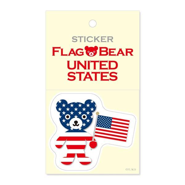 FLAG BEAR STICKER＜UNITED STATES＞ 国旗ステッカー大（L） アメリカ AMERICA ムーングラフィックス FLAGS | 
