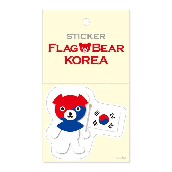 FLAG BEAR STICKER＜KOREA＞ 国旗ステッカー大（L） 大韓民国　韓国 ムーングラフィックス FLAGS | 