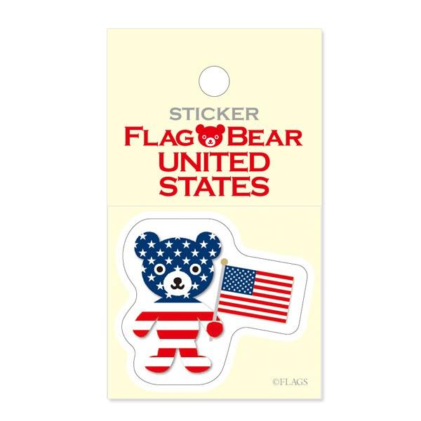 FLAG BEAR STICKER＜UNITED STATES＞ 国旗ステッカー小（S） アメリカ AMERICA ムーングラフィックス FLAGS | 