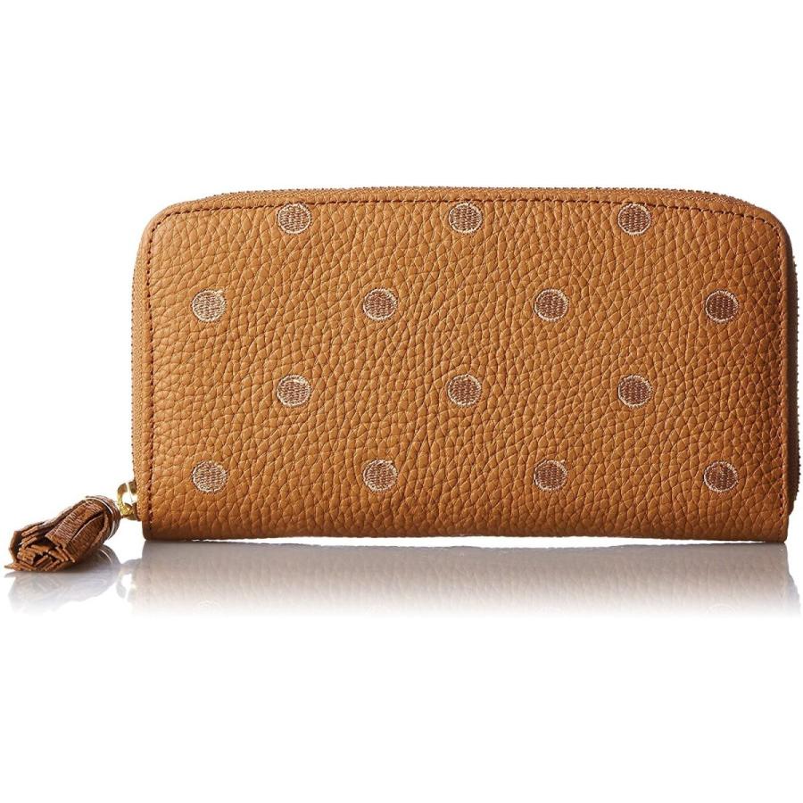 08 06 財布 帽子 ファッション小物 ペルケ Flags358の ペルケ キャメル Flags358 財布 牛革ドット刺繍ラウンド長財布 レディース