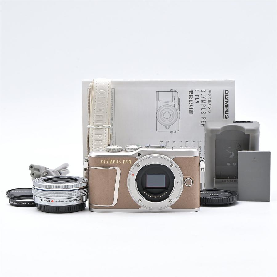 オリンパス OLYMPUS PEN E-PL9 ブラウン 望遠レンズ付き OLYMPUS オリンパス PEN E-PL9 レンズキット ブラウン : フラッグ
