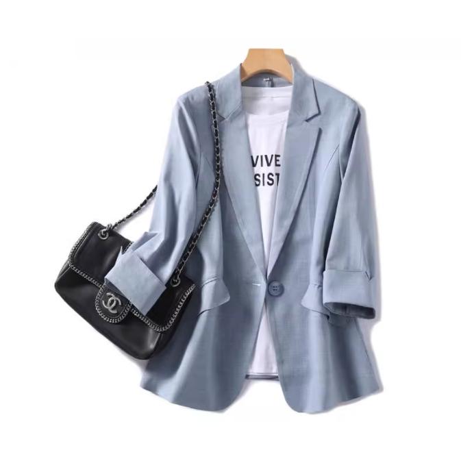 ZARA 袖一つ折 七分袖 リネンテーラードジャケット ロング丈 海外XS モカ ZARA ザラ テーラード半袖ダブルジャケット ベージュ 海外S