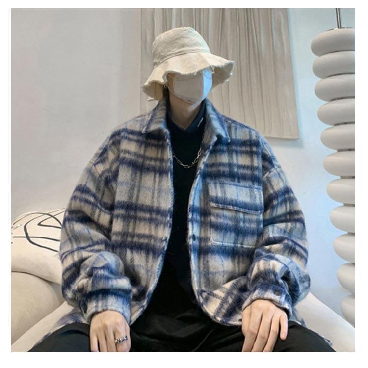 起毛 メンズ ネルシャツ 厚手 ブルゾン シャツジャケット 裏地付き