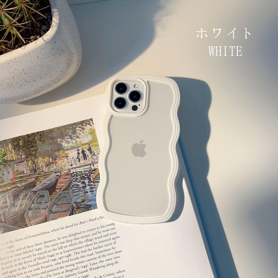 iPhone16 ケース iPhone16Pro ケース iPhone14 ケース 13 韓国 おしゃれ かわいい 耐衝撃 クリアケース クリア 透明 大人かわいい パステルカラー ウェーブ | ブランド登録なし | 17