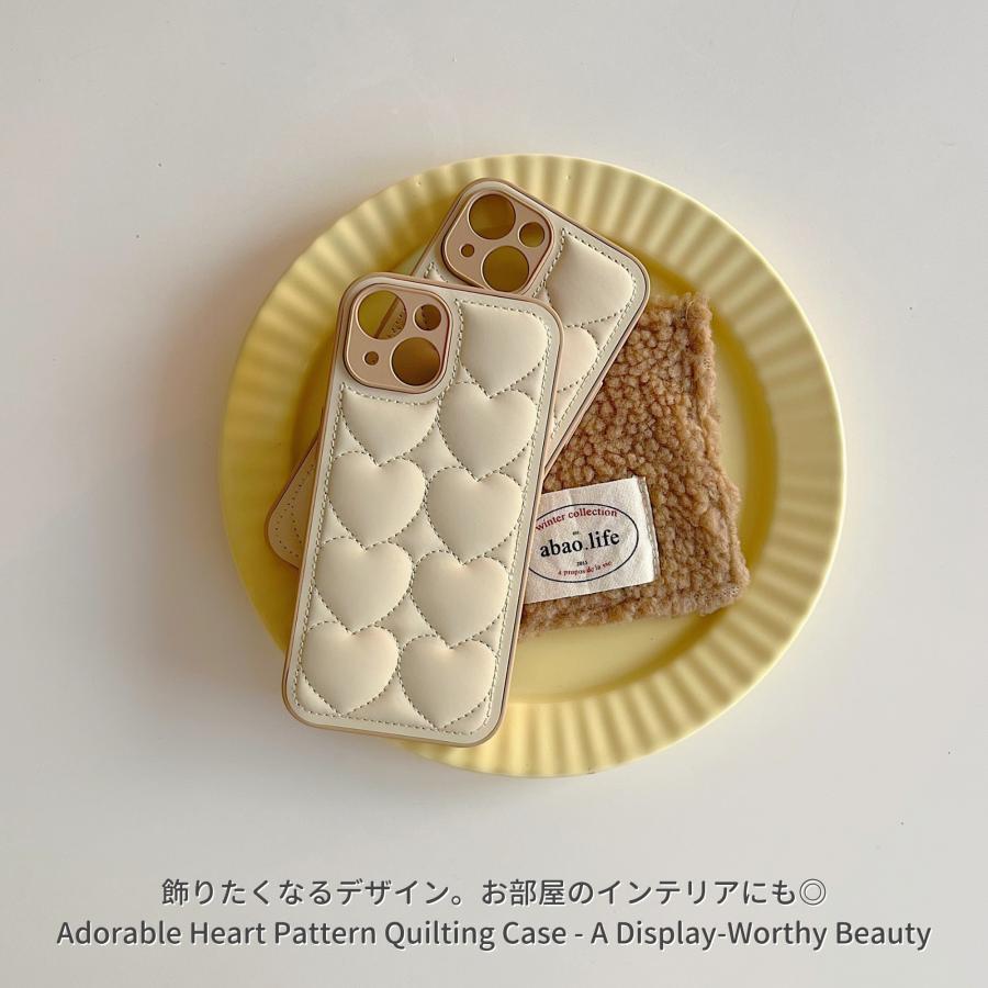 iPhone16 ケース iPhone16Pro ケース iPhone15 ケース スマホケース 韓国 おしゃれ かわいい ハート キルティング レザー 保護 キルティングケース | ブランド登録なし | 05