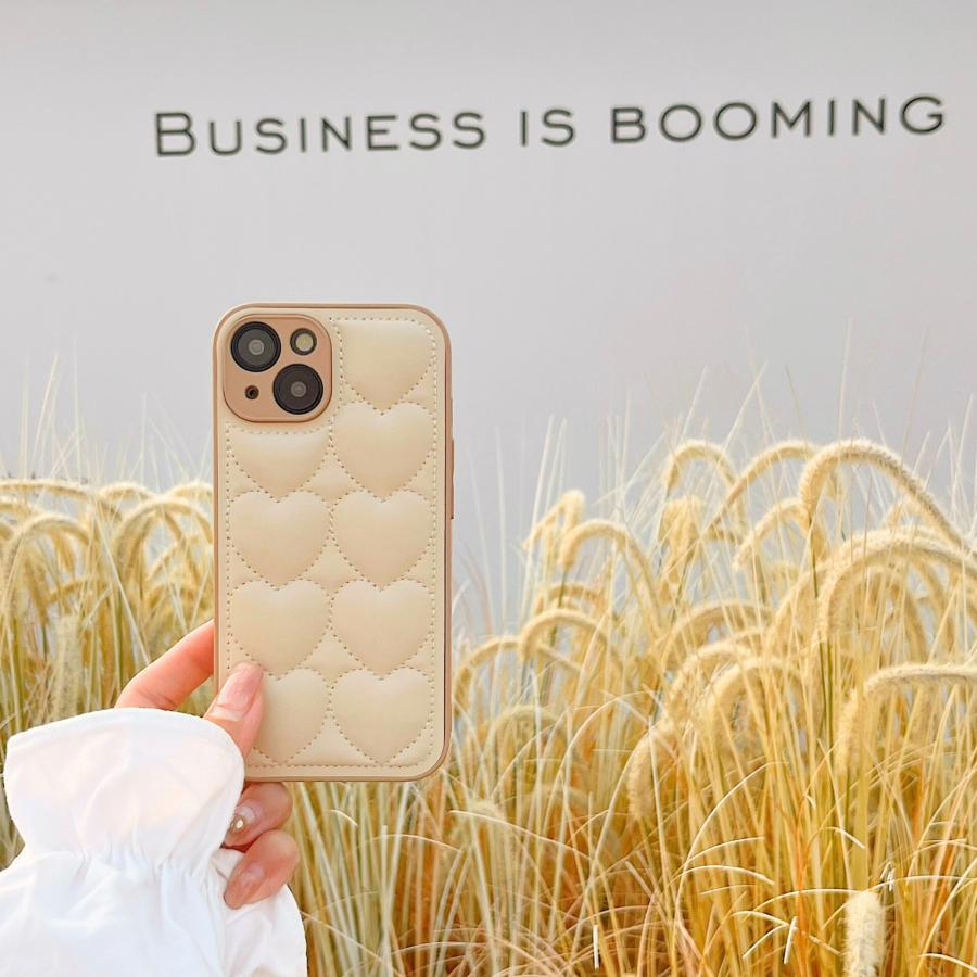 iPhone16 ケース iPhone16Pro ケース iPhone15 ケース スマホケース 韓国 おしゃれ かわいい ハート キルティング レザー 保護 キルティングケース | ブランド登録なし | 06