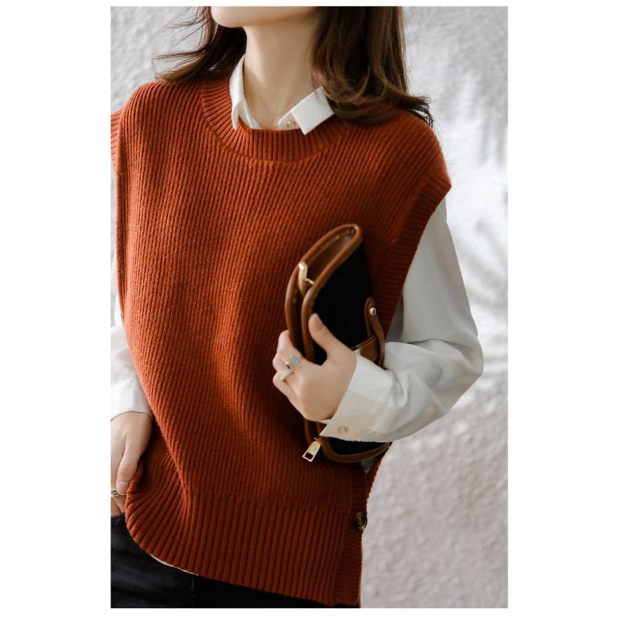 【あんみつです】レオナール ニット ノースリーブ ベスト 楽天市場】ニットベスト レディース 春 秋 冬 夏 トップス