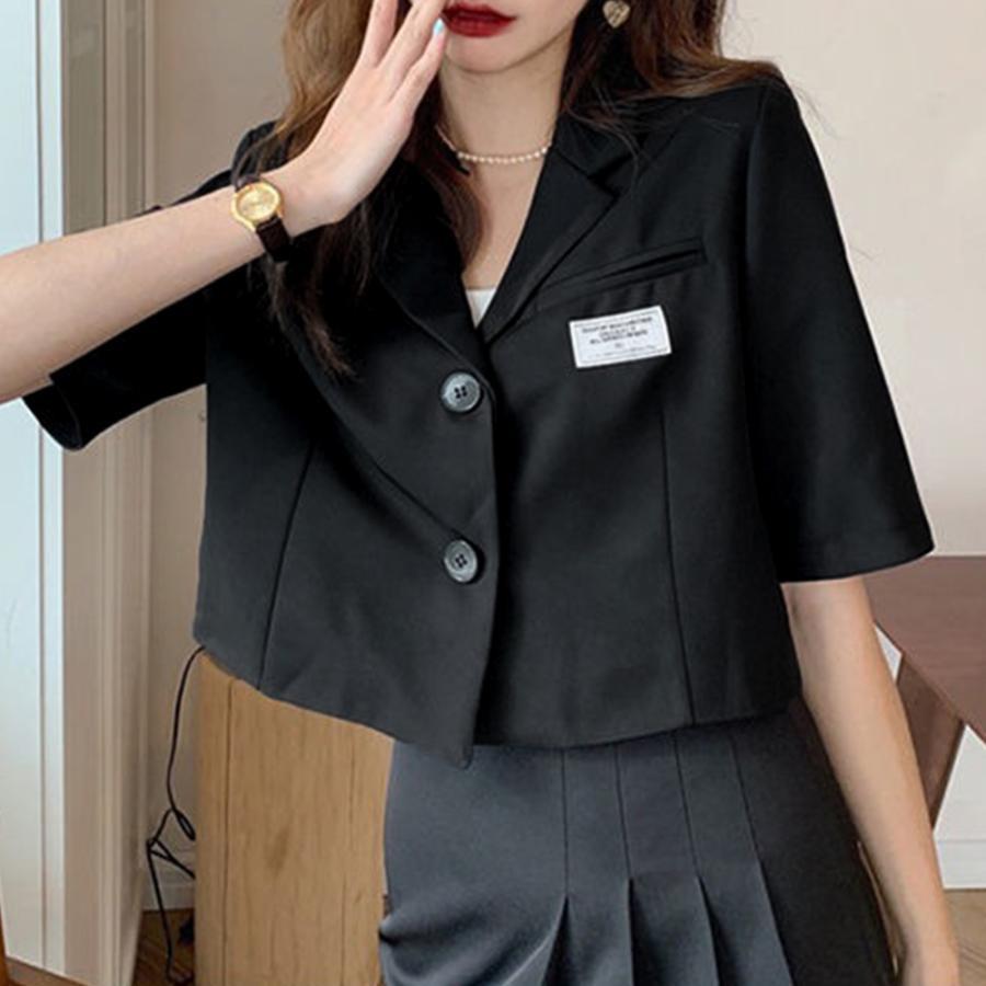 ショート丈テーラードジャケット軽アウター : フラグシップ21 - 通販