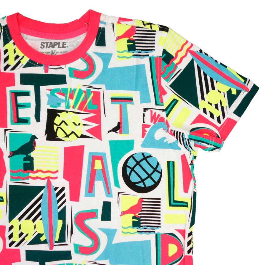 STAPLE/ステイプル Tシャツ 半袖/LETTERS AOP TEE 2105C6540/全面プリント 総柄 ネオンカラー ストリート メンズ レディース ファッション インポートブラン | staple | 01