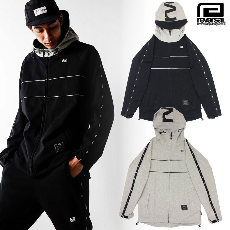 reversal/リバーサル ロゴテープ ジップアップパーカー/URBAN SWEAT LOGO TAPE ZIP PARKA rv21aw303/rvddw サイドテープ ハイネック ジップフード ストリート