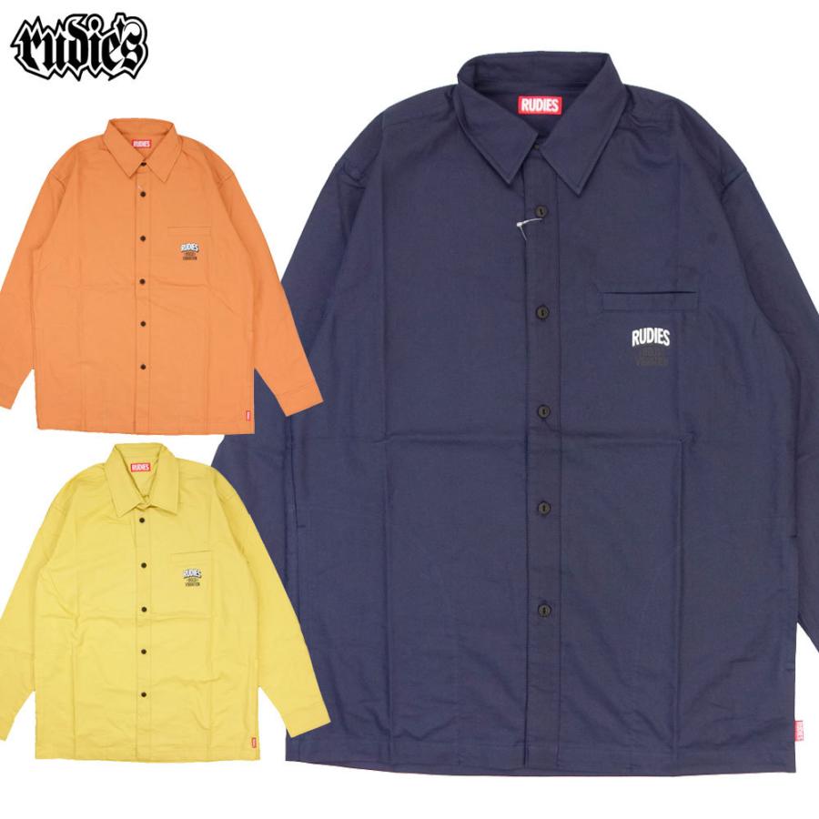 RUDIE'S/ルーディーズ シャツジャケット ロング丈 長袖 丈長/GOODVIBRATION LONG SHIRTS 85852 85853 85854｜rudies サイドポケット付 ネイビー オレンジ マ | RUDIE'S