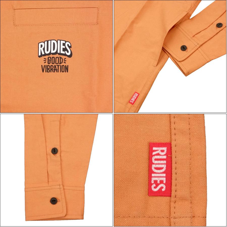 RUDIE'S/ルーディーズ シャツジャケット ロング丈 長袖 丈長/GOODVIBRATION LONG SHIRTS 85852 85853 85854｜rudies サイドポケット付 ネイビー オレンジ マ | RUDIE'S | 08