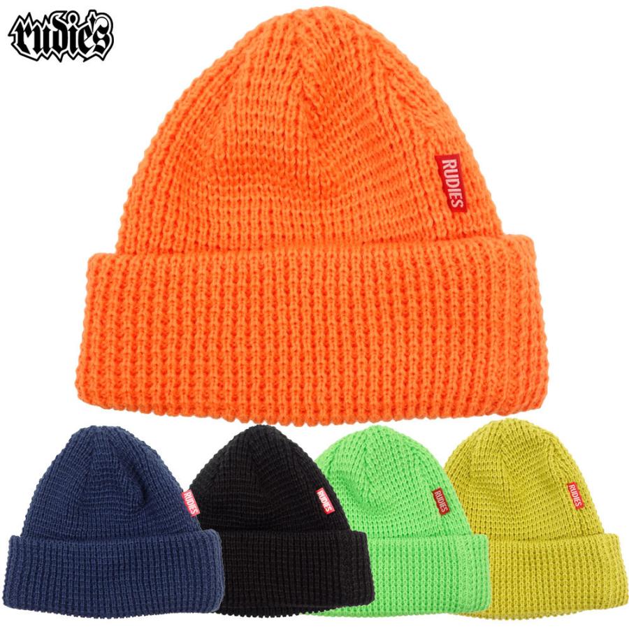 RUDIE'S/ルーディーズ ニットキャップ ビーニー/BLANK KNITCAP｜rudies ニット帽 浅め 帽子 ブラック ネイビー マスタード ネオンカラー グリーン オレンジ | RUDIE'S