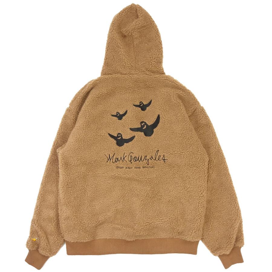MARK GONZALES / マークゴンザレス 刺繍ボアフードパーカー/2G7-61333 ｜ストリート スケーター アウター ボア ジップフードジャケット 刺繍 メンズ レディー | Mark Gonzales | 08