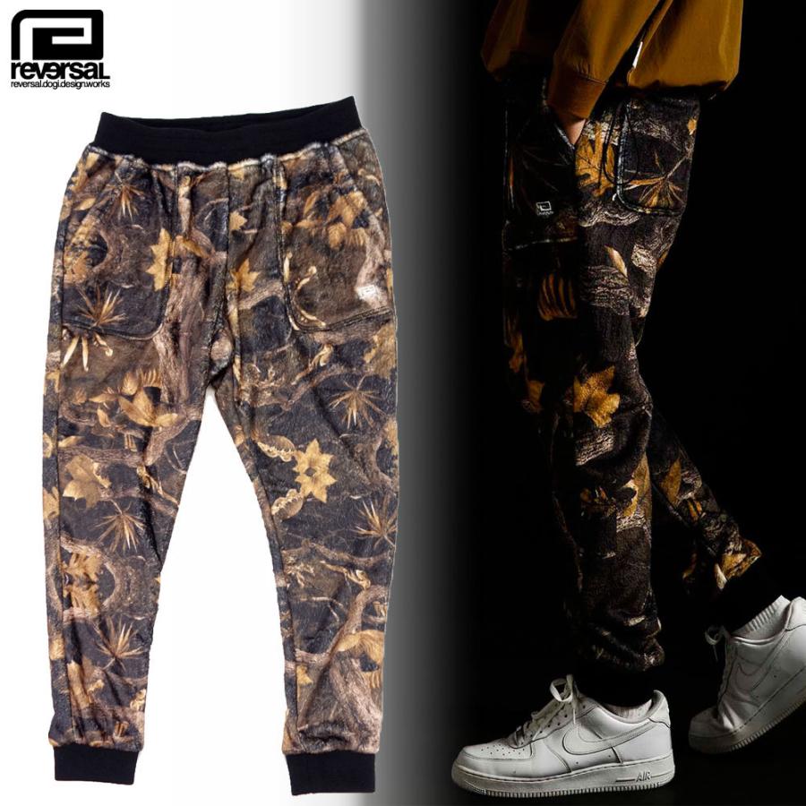reversal/リバーサル ボアフリース ジョガーパンツ/BOTANICAL CAMO BOA FLEECE JOGGER PANTS rv21aw404b｜ストリート ボトムス セットアップ ボタニカルカモ | reversal