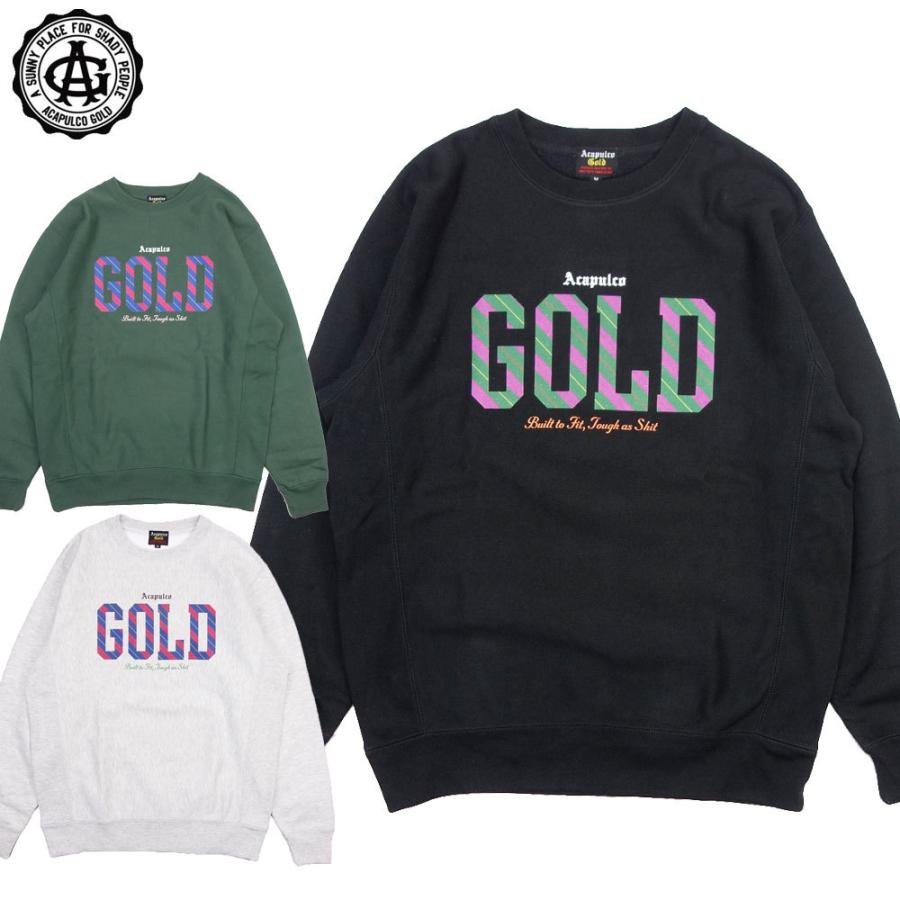 有名なブランド Gold アカプルコゴールドクルーネックスウェット Repp Acapulco Stripe メンズファッション トレーナー スウェット スケーター Sweat ストリート Crew トレーナー カラー フォレストグリーン Proksi Si