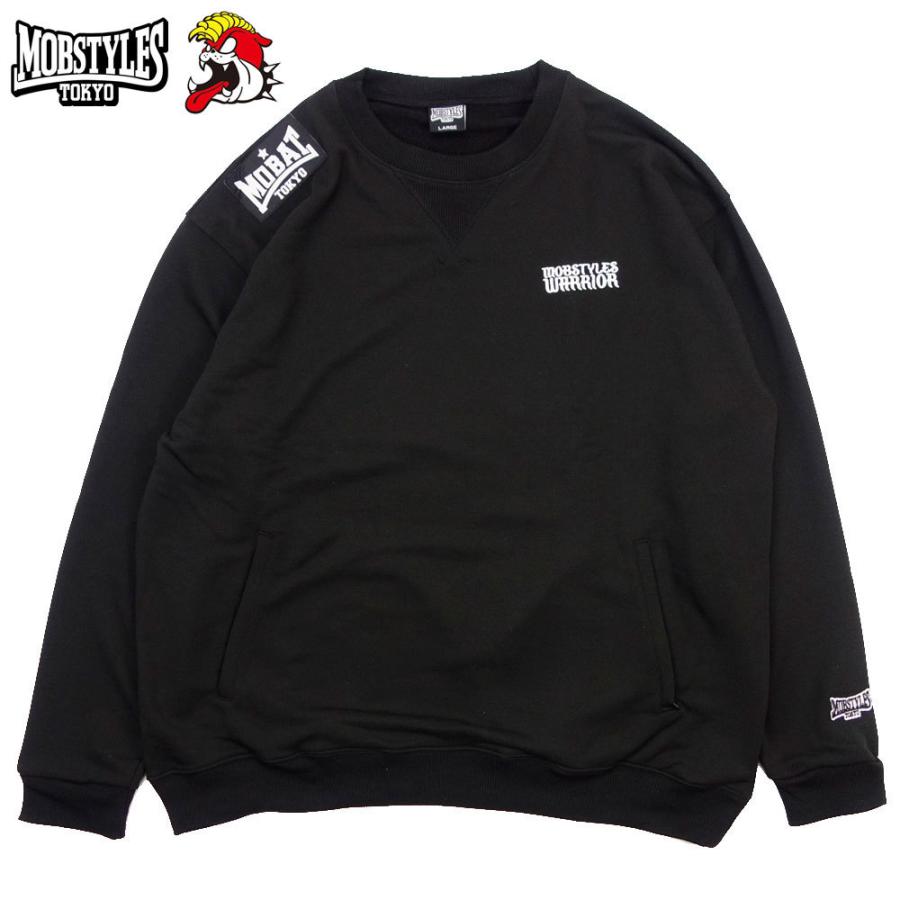 MOBSTYLES/モブスタイル スクルーネックスウェット ビッグシルエット/ORIGINAL SWEAT embroid mob21015｜オーバーサイズ スウェット トレーナー ポケット付 | MOBSTYLES