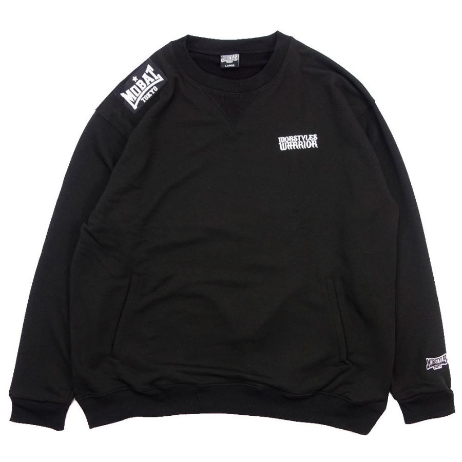 MOBSTYLES/モブスタイル スクルーネックスウェット ビッグシルエット/ORIGINAL SWEAT embroid mob21015｜オーバーサイズ スウェット トレーナー ポケット付 | MOBSTYLES | 01