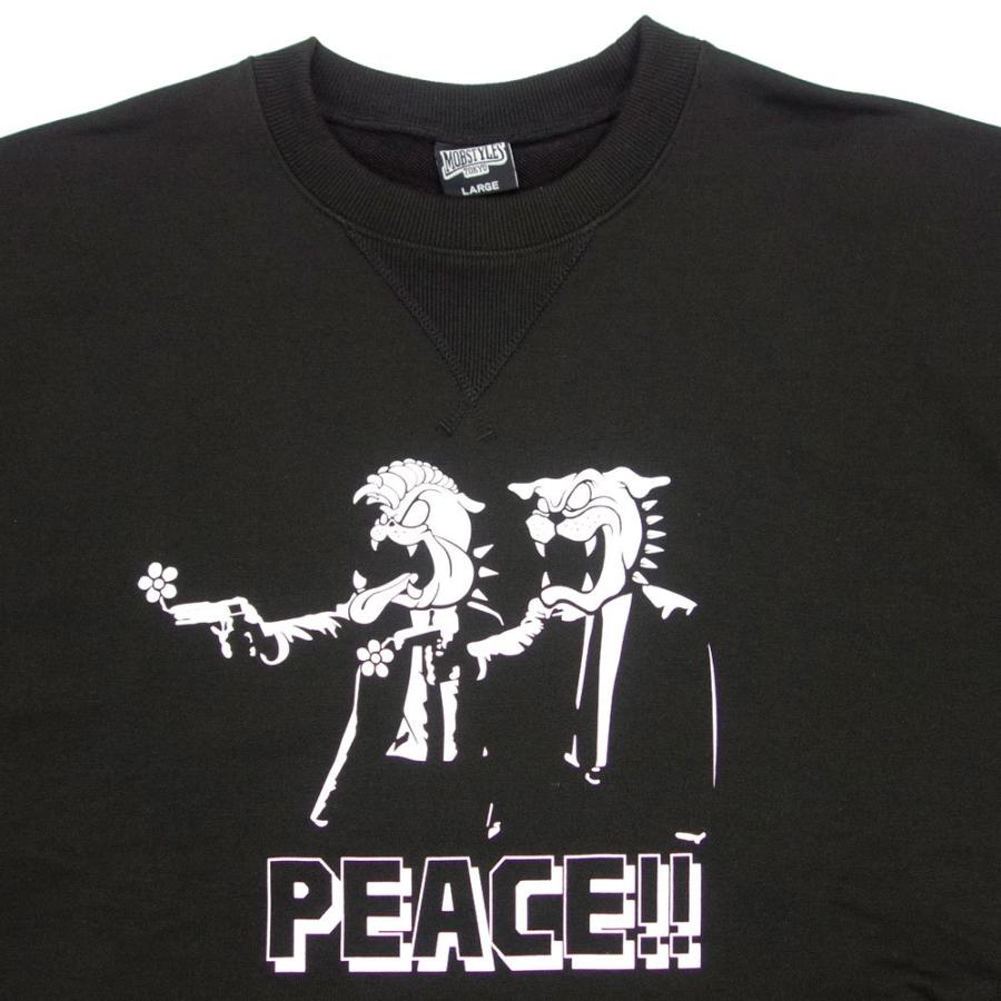 MOBSTYLES/モブスタイル スクルーネックスウェット ビッグシルエット/ORIGINAL SWEAT PEACE mob21017｜オーバーサイズ スウェット トレーナー ポケット付 | MOBSTYLES | 02