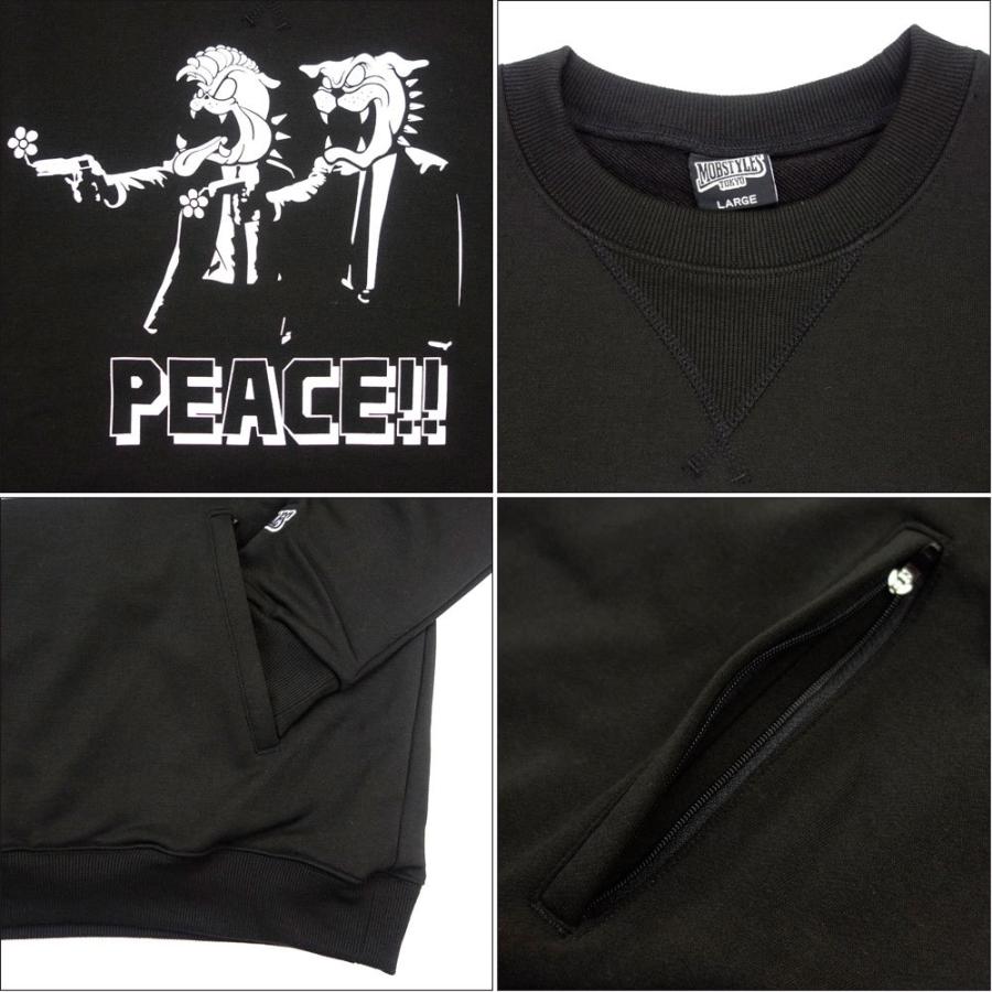 MOBSTYLES/モブスタイル スクルーネックスウェット ビッグシルエット/ORIGINAL SWEAT PEACE mob21017｜オーバーサイズ スウェット トレーナー ポケット付 | MOBSTYLES | 05
