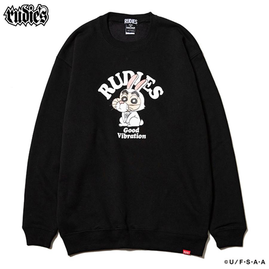 RUDIE'S/ルーディーズ クルーネックスウェット クレヨンしんちゃん コラボ/RUDIE'SxCRAYON SHINCHAN RABBIT CREW SWEAT｜rudies ストリート スケーター メン | RUDIE'S