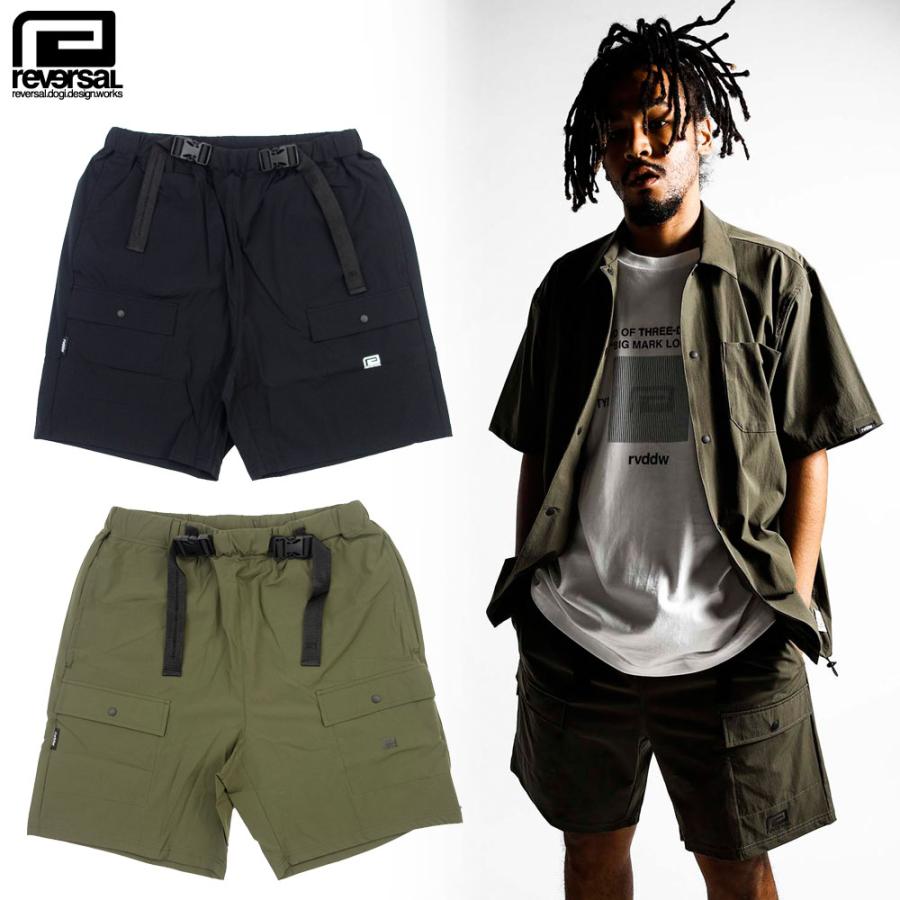 reversal/リバーサル ハーフパンツ カーゴショーツ ドライ/BLACK BELT 4WAY DRY CARGO SHORTS rv22ss502｜ストリート スケーター メンズ レディース ファッシ | reversal