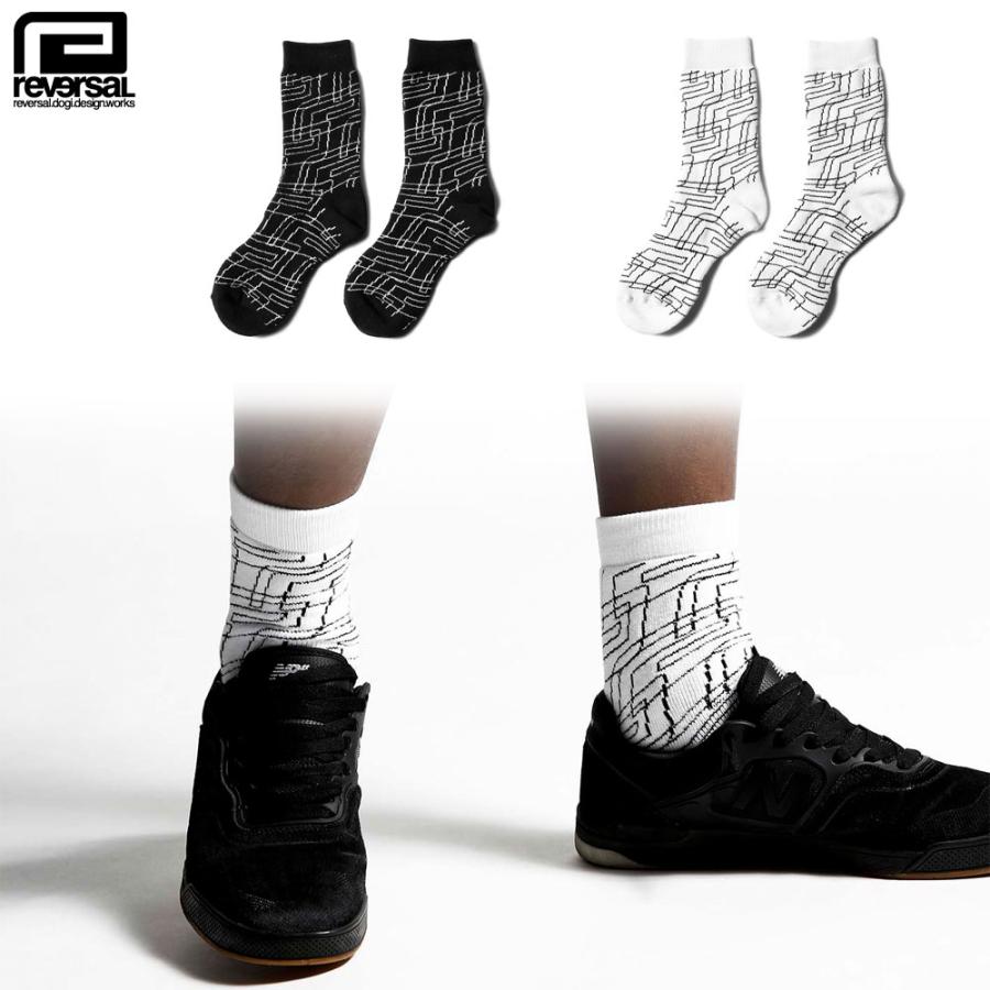 reversal/リバーサル ミドルソックス 靴下/OBLIQUE BIG MARK SOCKS rv23ss702｜ストリート スケーター メンズ レディース | reversal
