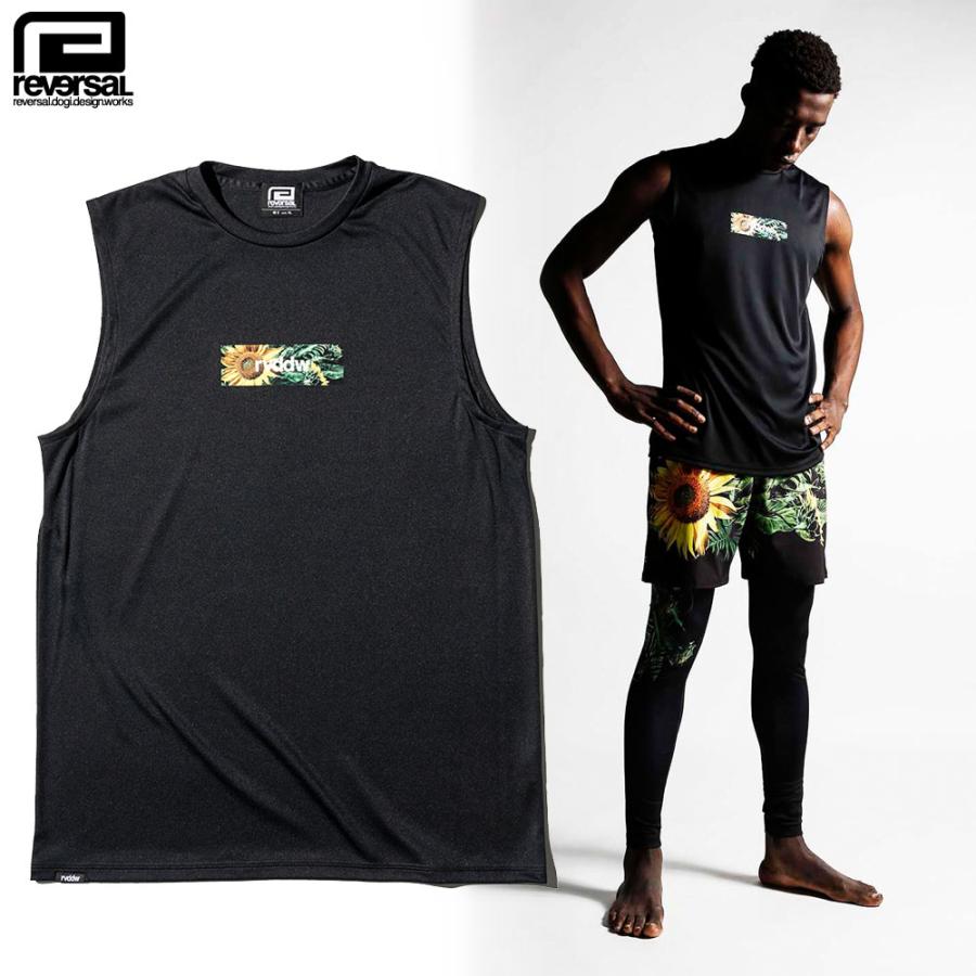 reversal/リバーサル タンクトップ ノースリーブ ドライ/SUN FLOWER rvddw BOX LOGO SLEEVELESS rv23ss063｜吸汗性 速乾性 ストリート スケーター スポーティ | reversal