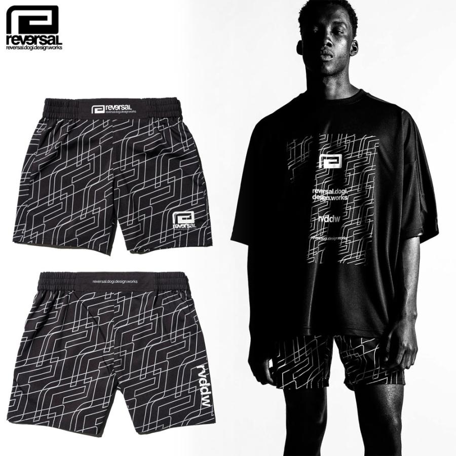 reversal/リバーサル ハーフパンツ ファイトショーツ/OBLIQUE BIG MARK FIGHT SHORTS rv23ss605｜ハーフショーツ アクティブ スポーティ ジム フィットネス | reversal