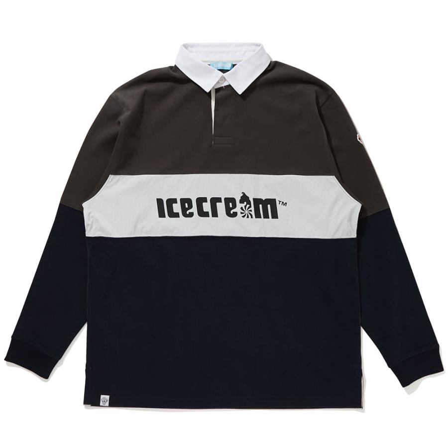 ICE CREAM/ アイスクリーム｜ラガーシャツ/SWITCHING RUGBY SHIRT ICEJP241K002｜ラグビーシャツ 長袖 ストリート スケーター メンズ ファッション | BILLIONAIRE BOYS CLUB | 01