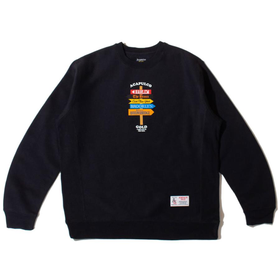 Acapulco Gold/アカプルコゴールド｜クルースウェット/DIRECTION SIGN CREWNECK SWEATSHIRT AG FW24-09｜クルーネック スウェット トレーナー | ACAPULCO GOLD | 01