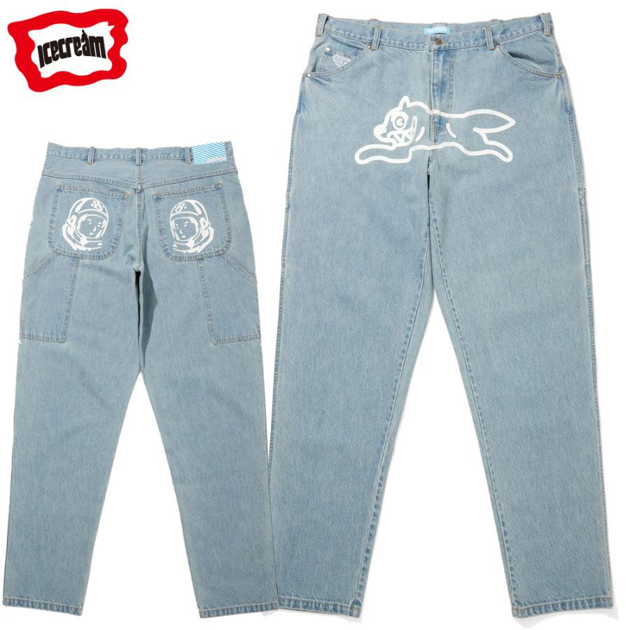 ICECREAM/ アイスクリーム｜デニムパンツ ジーンズ/TAPERED BAGGY DENIM PANTS RUNNING DOG ICEJP243P007｜テーパード バギーパンツ | ICECREAM