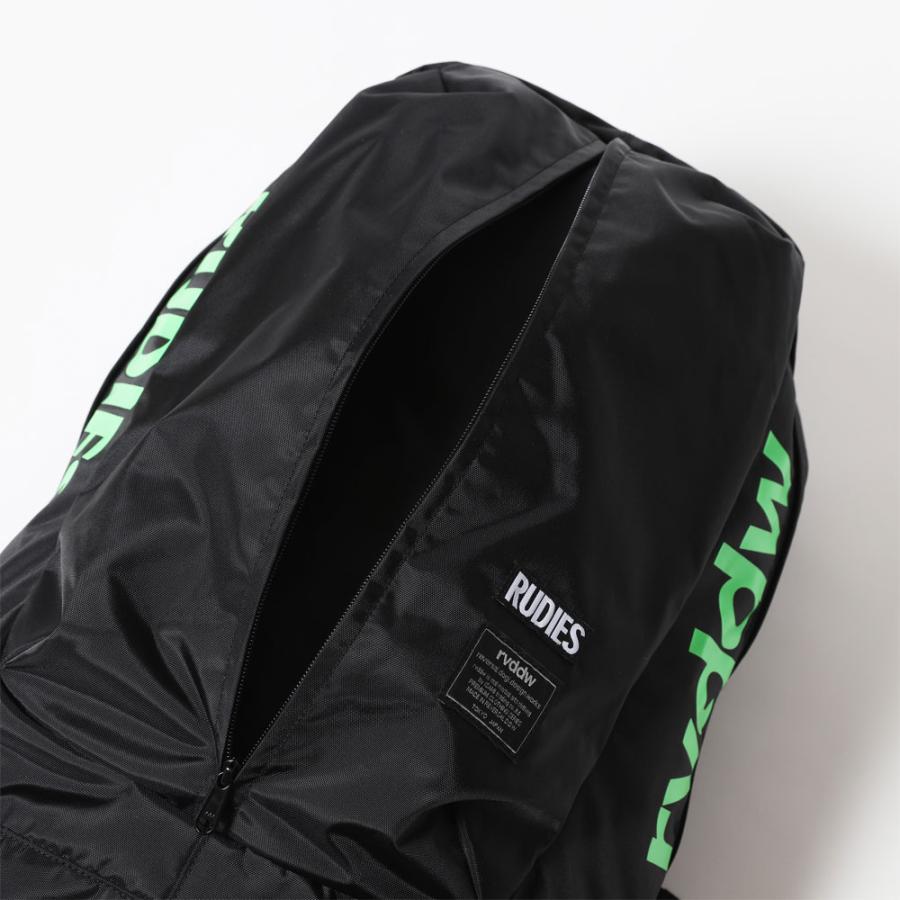 リバーサル & ルーディーズ 大容量 バックパック リュック 黒グリーン RUDIE'S reversal/リバーサル｜ ルーディーズ コラボ バック