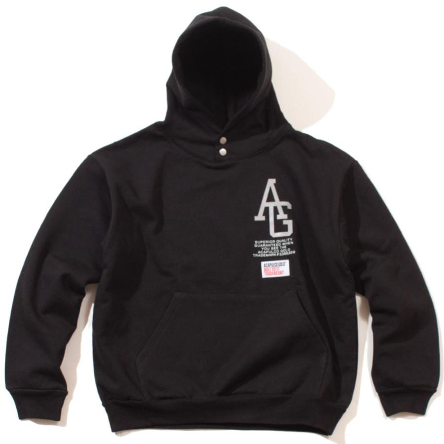 Acapulco Gold/アカプルコゴールド｜プルオーバーパーカー ヘビーウェイト/REFLECTIVE AG SIGNATURE SNAP HOODED SWEATSHIRT AG FW25-14 | ACAPULCO GOLD | 01