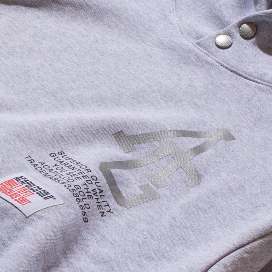 Acapulco Gold/アカプルコゴールド｜プルオーバーパーカー ヘビーウェイト/REFLECTIVE AG SIGNATURE SNAP HOODED SWEATSHIRT AG FW25-14 | ACAPULCO GOLD | 06