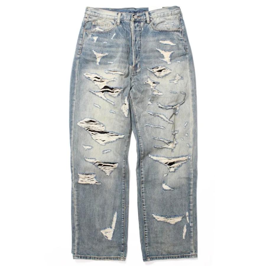 mnml/ミニマル｜バギー デニムパンツ/ULTRA BAGGY DISTRESSED DENIM 24ML-AW393D｜クラッシュ 加工 ワイドパンツ ストリート | mnml | 01