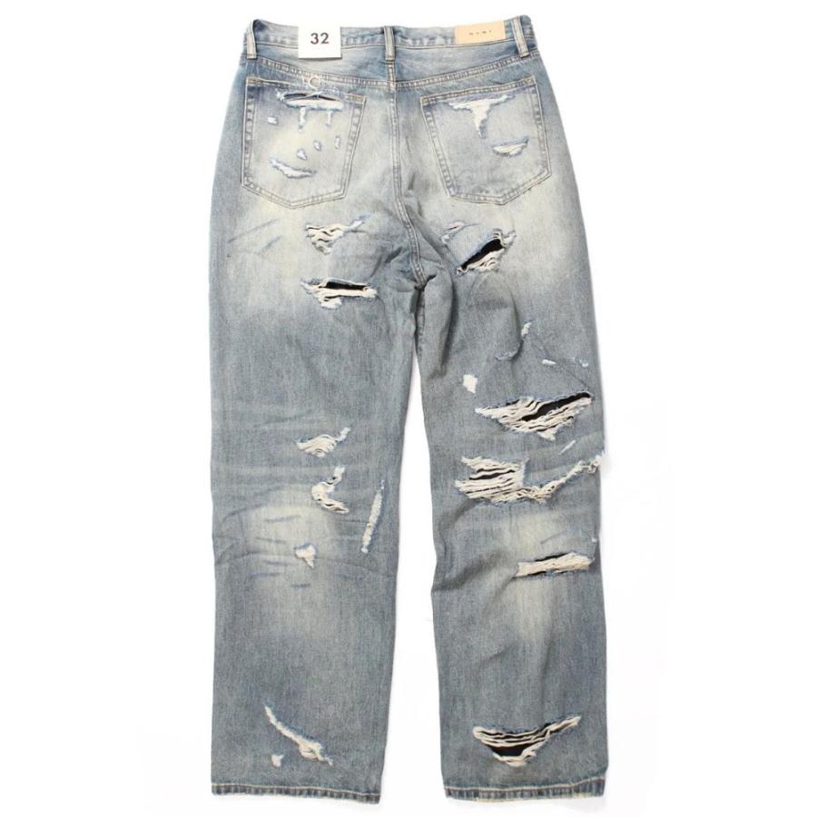mnml/ミニマル｜バギー デニムパンツ/ULTRA BAGGY DISTRESSED DENIM 24ML-AW393D｜クラッシュ 加工 ワイドパンツ ストリート | mnml | 02