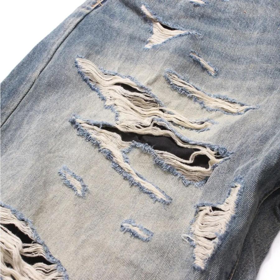 mnml/ミニマル｜バギー デニムパンツ/ULTRA BAGGY DISTRESSED DENIM 24ML-AW393D｜クラッシュ 加工 ワイドパンツ ストリート | mnml | 03