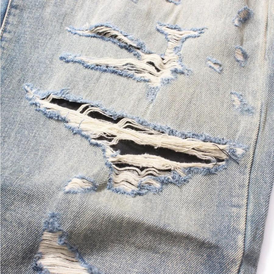 mnml/ミニマル｜バギー デニムパンツ/ULTRA BAGGY DISTRESSED DENIM 24ML-AW393D｜クラッシュ 加工 ワイドパンツ ストリート | mnml | 04