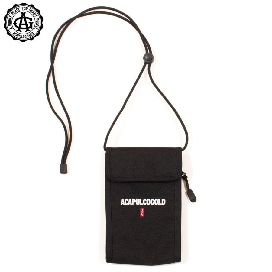 Acapulco Gold/アカプルコゴールド｜ブラックレーベルコレクション ショルダーミニバッグ/BLACK LABEL LOGO RECYCLED PHONE BAG AG SM26-16｜ネックポーチ | ACAPULCO GOLD