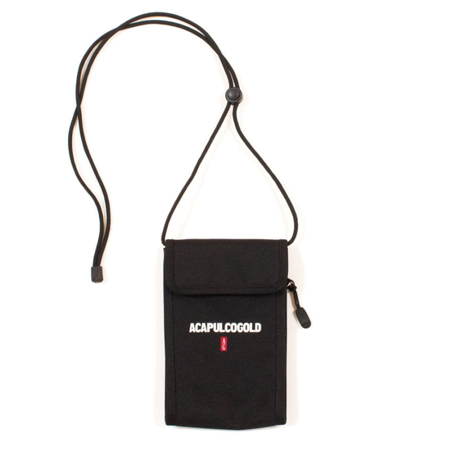 Acapulco Gold/アカプルコゴールド｜ブラックレーベルコレクション ショルダーミニバッグ/BLACK LABEL LOGO RECYCLED PHONE BAG AG SM26-16｜ネックポーチ | ACAPULCO GOLD | 01