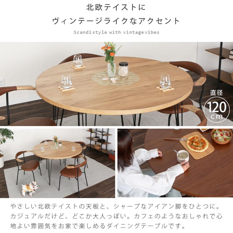 tac INTERIOR（タックインテリア） ダイニングテーブル 丸 アイアン 