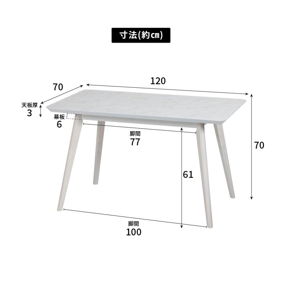 tac INTERIOR（タックインテリア） ダイニングテーブル 120cm 長方形