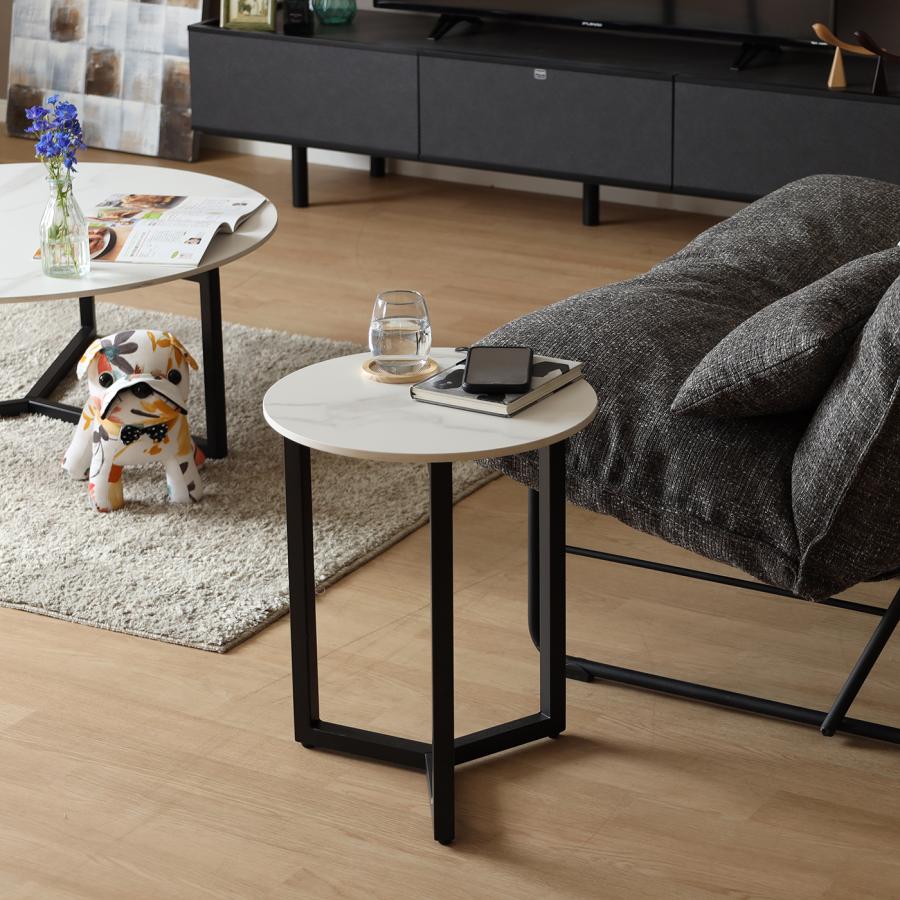 tac INTERIOR（タックインテリア） サイドテーブル 丸 セラミック ロー