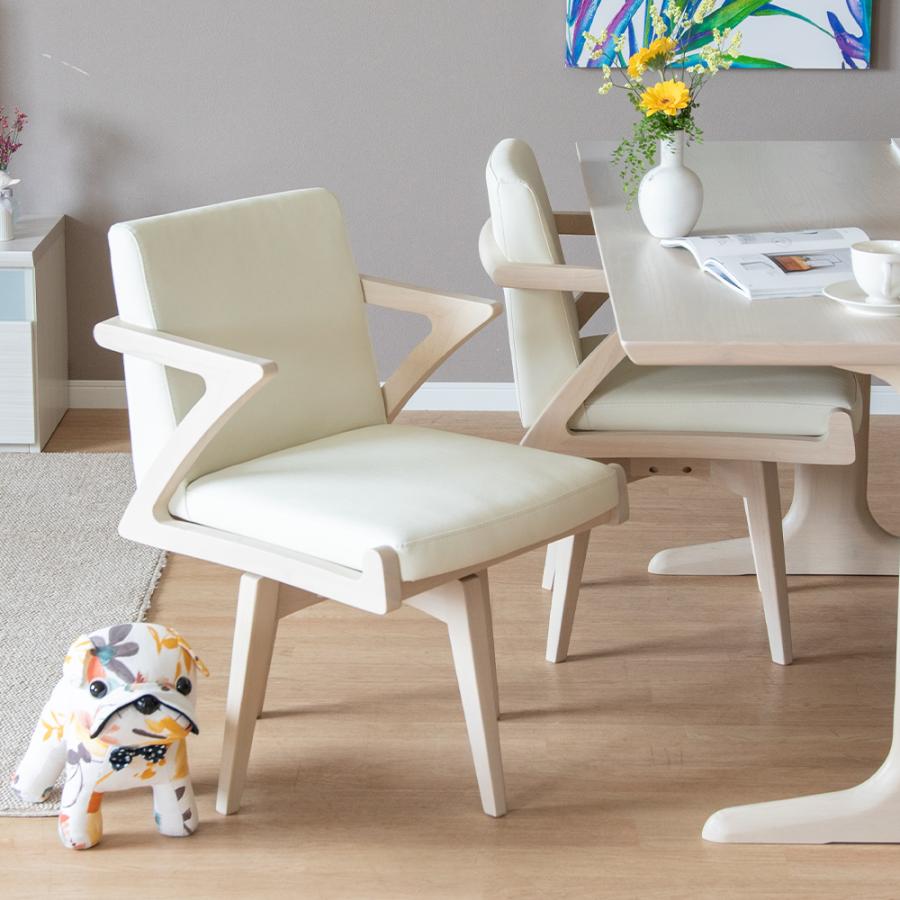 tac INTERIOR 回転チェア 回転椅子 PVC 360度 ダイニングチェア 1脚