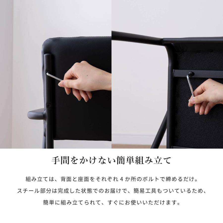 シギヤマ家具工業 ダイニングチェア 2脚セット 座面高さ67 アイアン脚